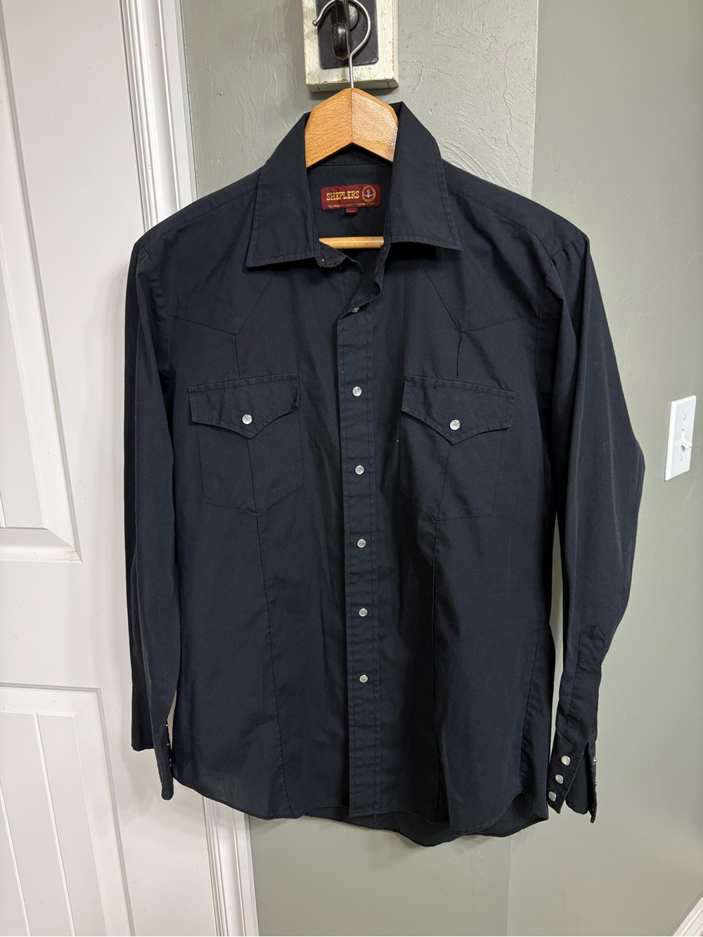 Stetson Men’s Black Western Pearl Snap Shirt with Pocket Flaps